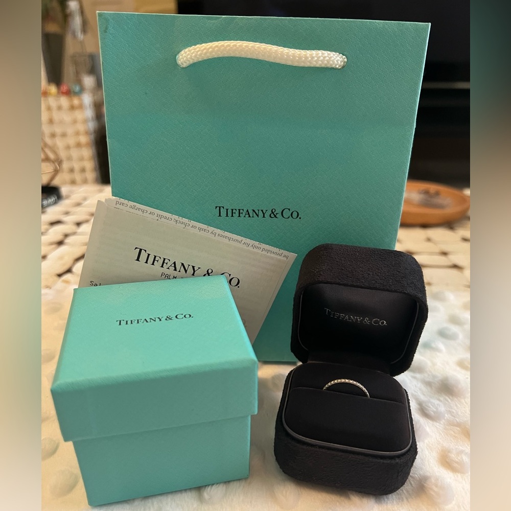 Tiffany & Co. platinum diamond metro ring